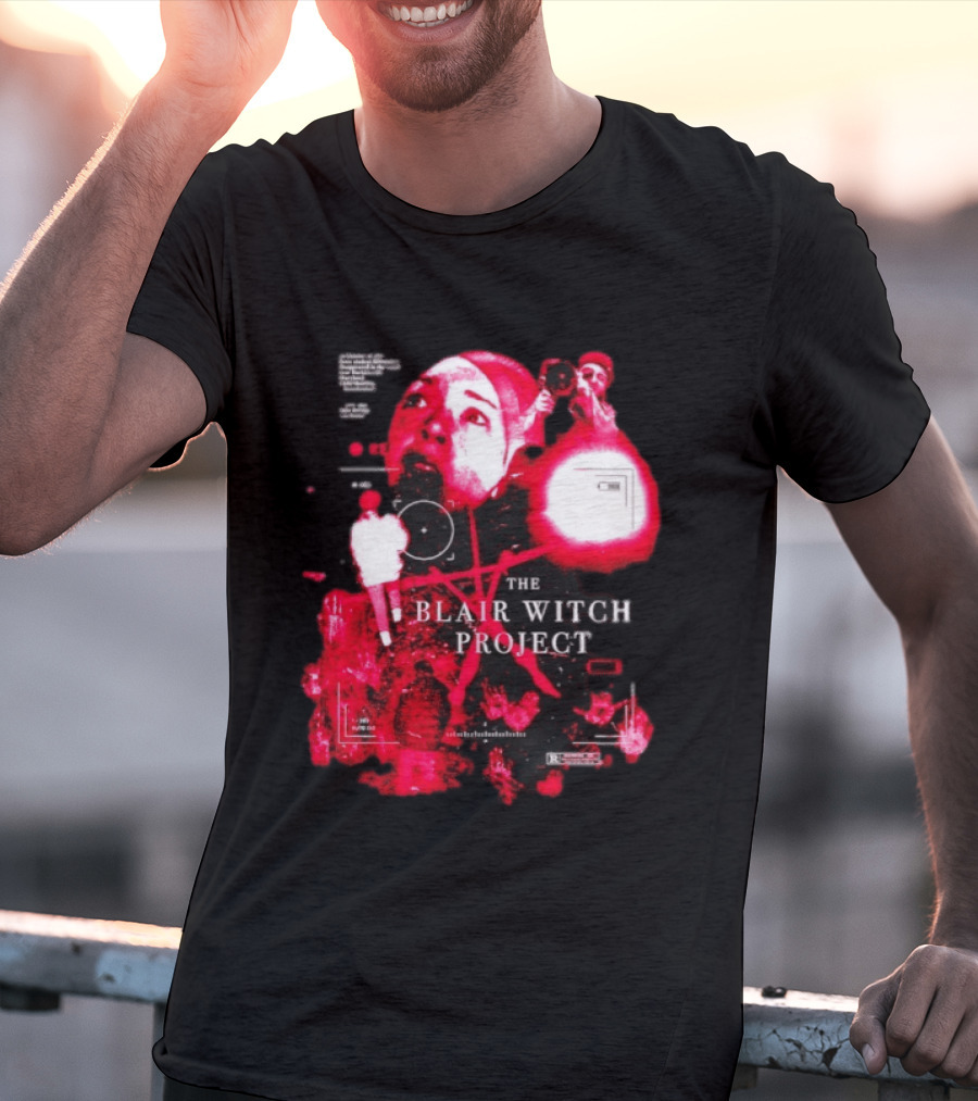 The Blair Witch Project Horror Movie Found Footage Red Overlay Face Montage T-Shirt