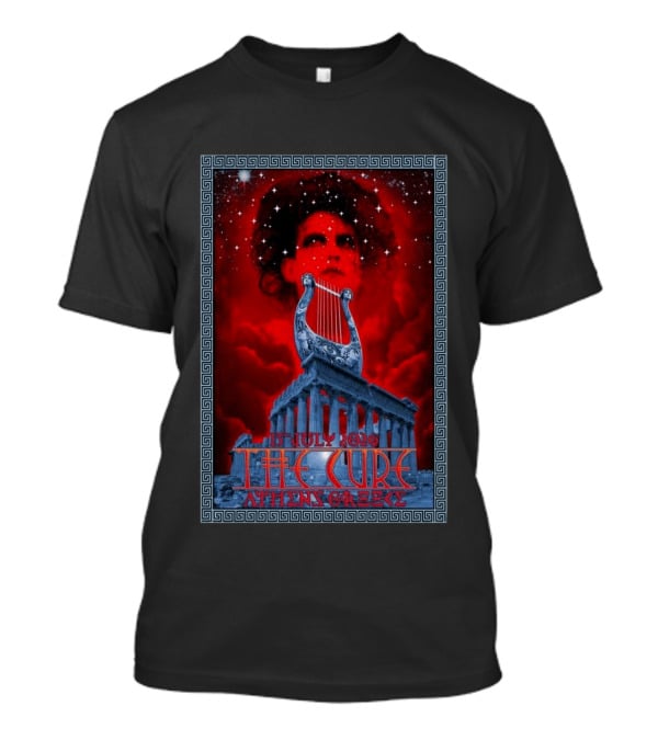 The Cure Athens Greece July 15 2026 Concert Parthenon Lyre Stars T-Shirt