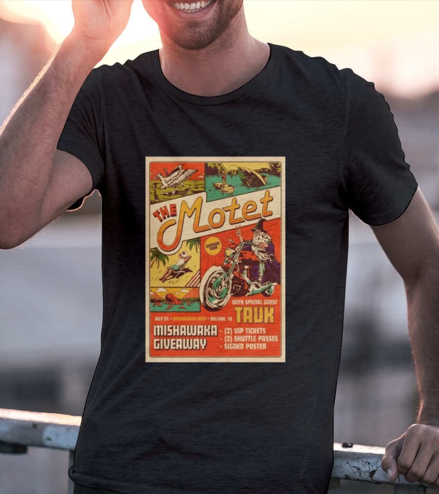 The Motet Summer Tour Mishawaka Amphitheatre July 31 Tauk Bellevue CO Giveaway VIP Tickets Shuttle Passes Signed T-Shirt