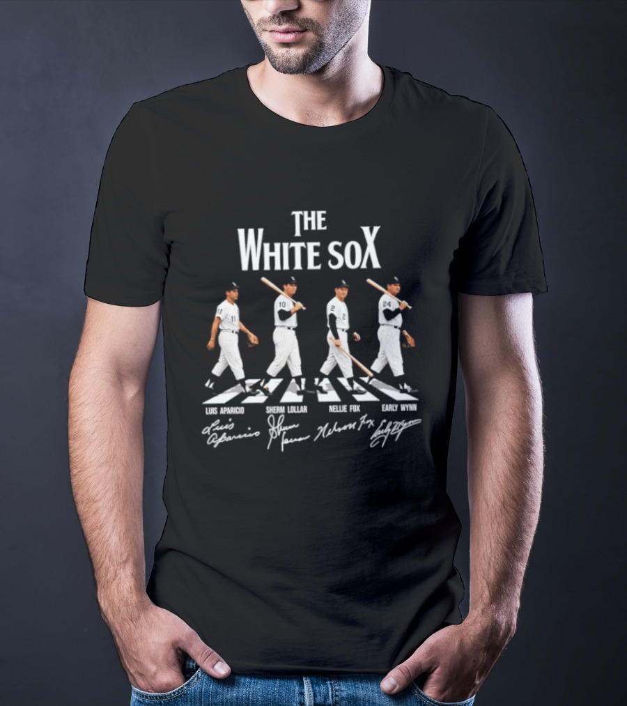 The White Sox Luis Aparicio Sherm Lollar Nellie Fox Early Wynn Baseball Legends T-Shirt