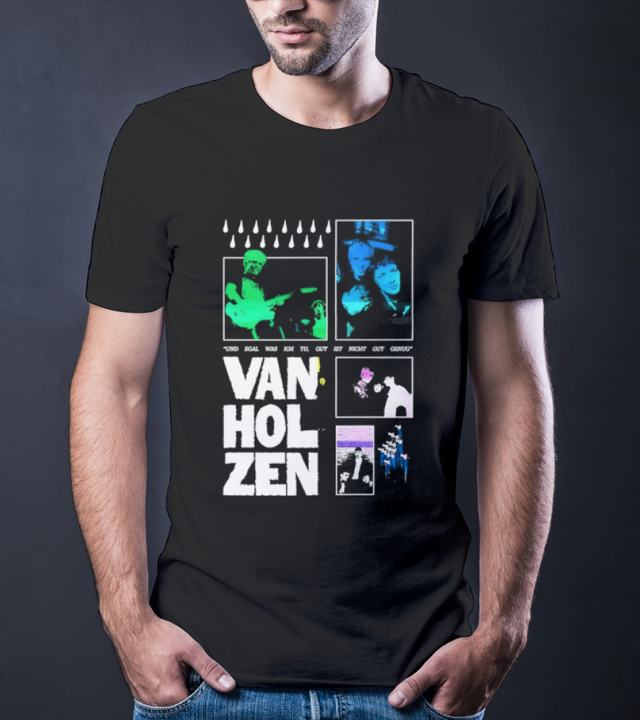 Van Holzen Und Egal Was Ich Tu Gut Ist Nicht Gut Genug Raindrops Color Blocks T-Shirt