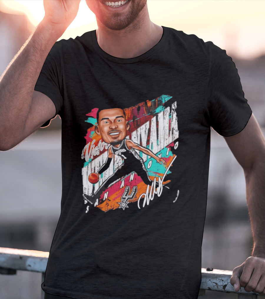 Victor Wembanyama San Antonio Spurs Basketball Cartoon T-Shirt