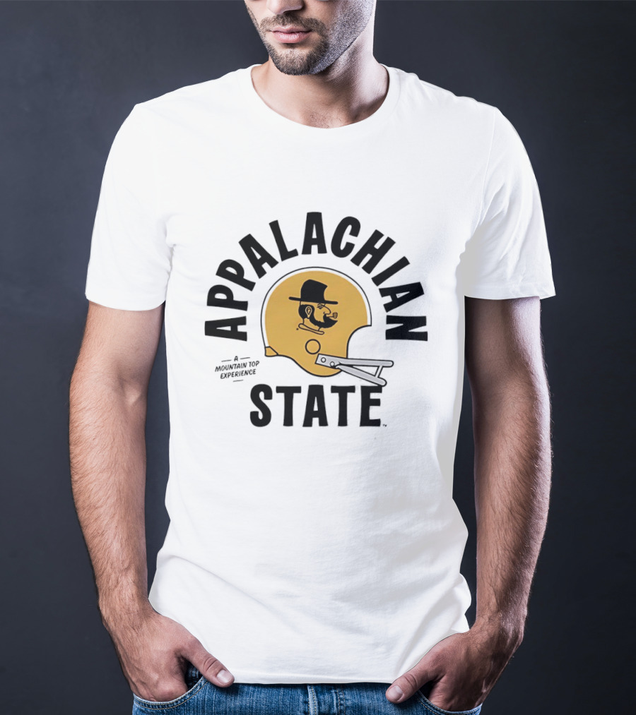 Appalachian State Mountaineers Vintage Football Helmet A Mountain Top Experience T-Shirt