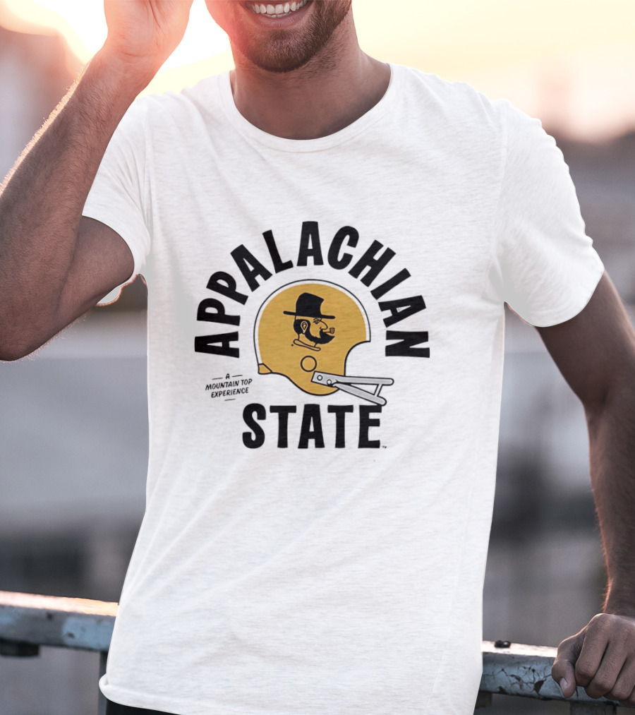 Appalachian State Mountaineers Vintage Football Helmet A Mountain Top Experience T-Shirt