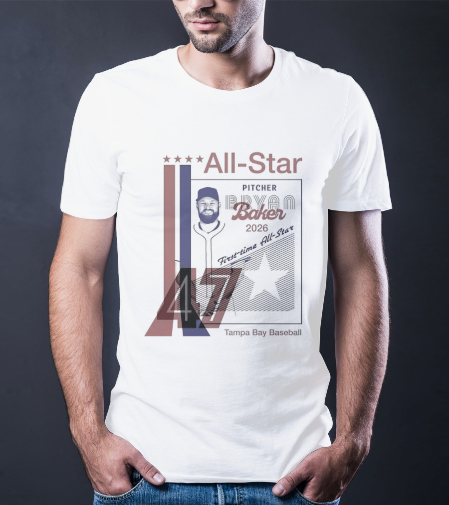 Tampa Bay Rays Bryan Baker 47 Pitcher 2026 MLB All Star T-Shirt