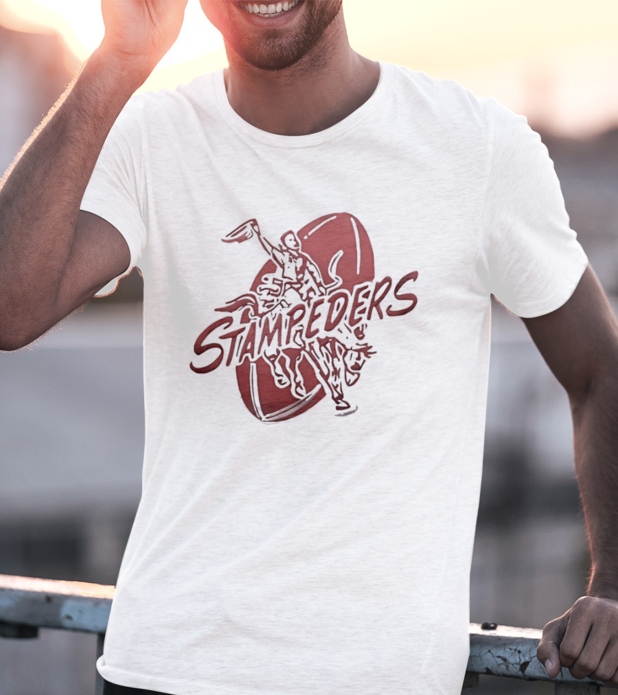 Calgary Stampeders CFL Football Bold Red Riding T-Shirt