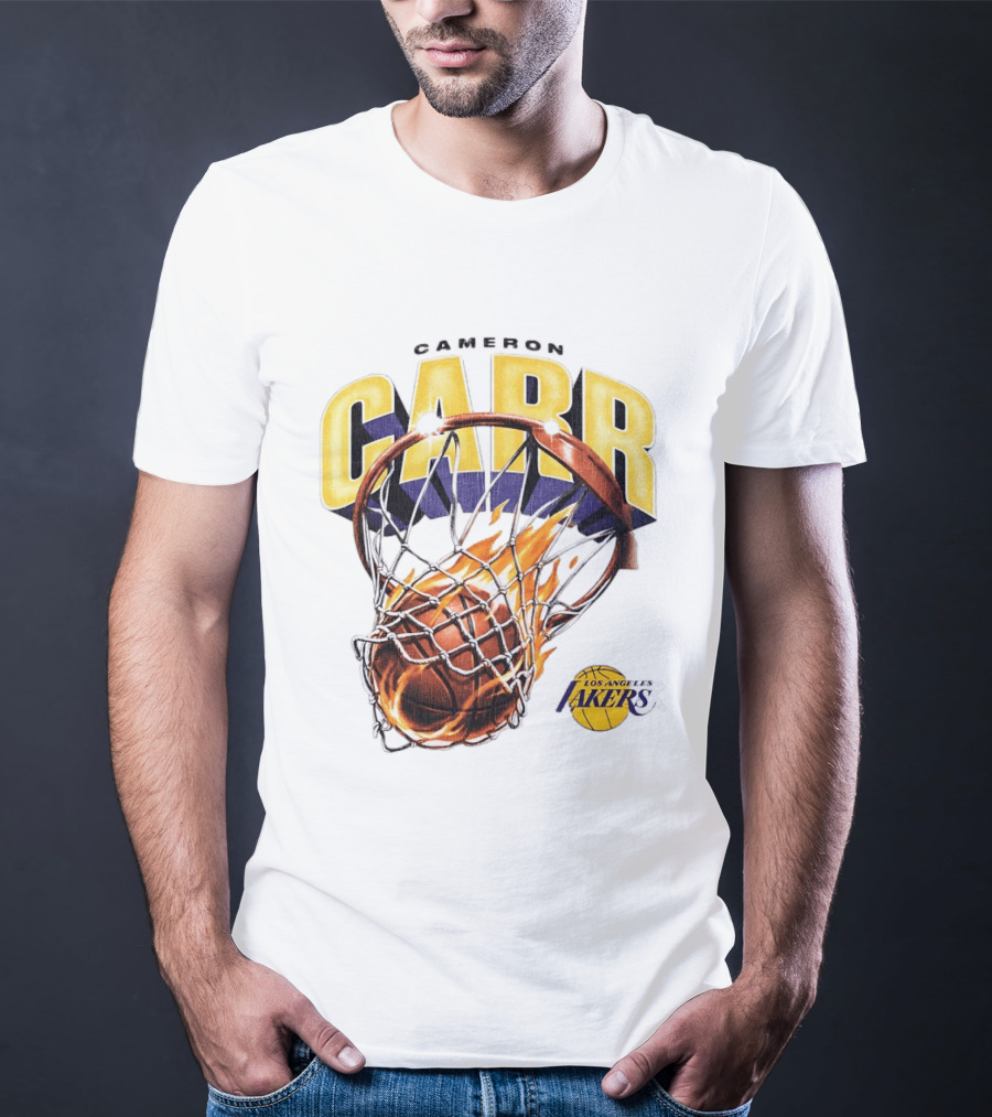 Cameron Carr Basketball Hoop Flame Los Angeles Lakers T-Shirt