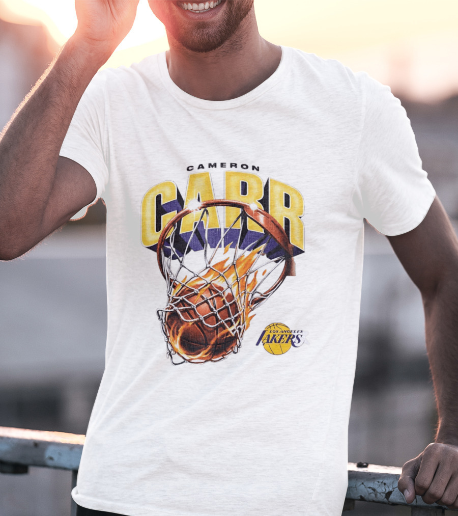 Cameron Carr Basketball Hoop Flame Los Angeles Lakers T-Shirt