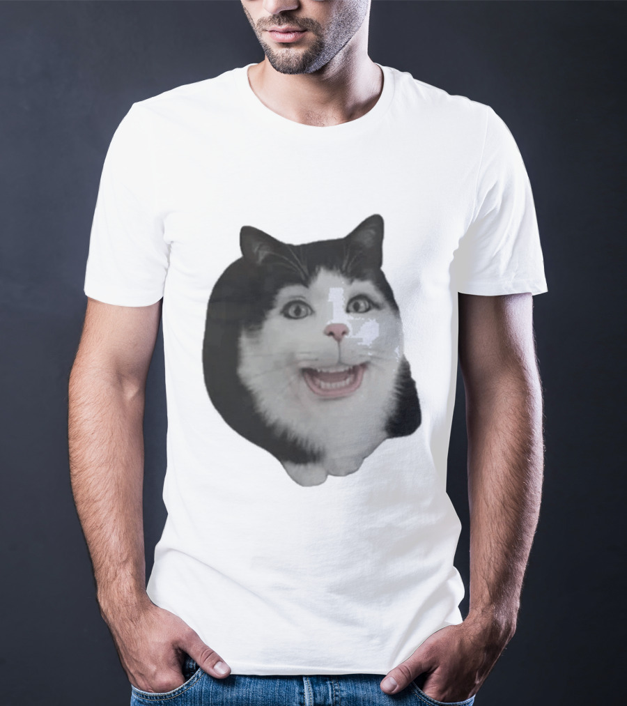 Grinning Cat With Human Teeth T-Shirt