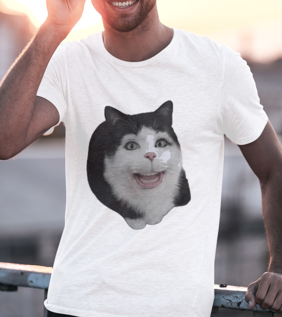 Grinning Cat With Human Teeth T-Shirt