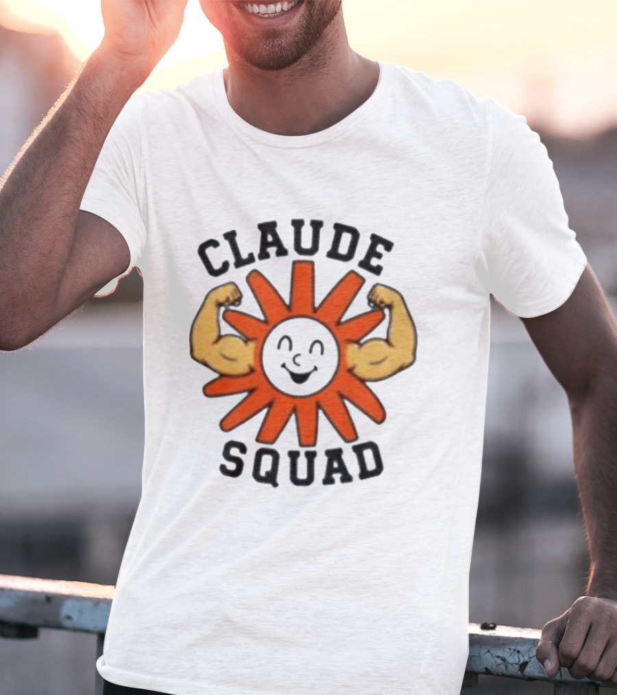 Claude Squad Sun With Flexing Arms T-Shirt