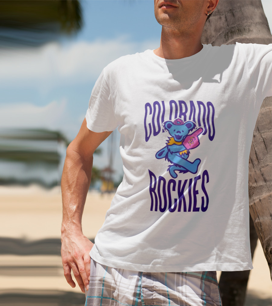 Colorado Rockies Grateful Dead Dancing Bear Sports Fan T-Shirt