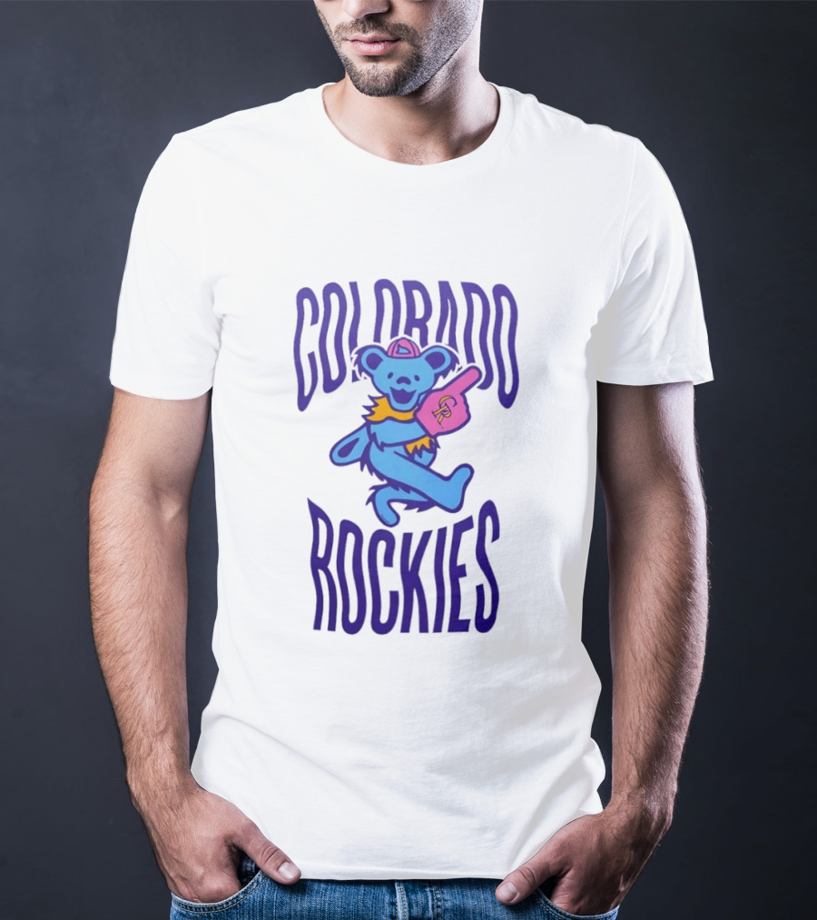 Colorado Rockies Grateful Dead Dancing Bear Sports Fan T-Shirt