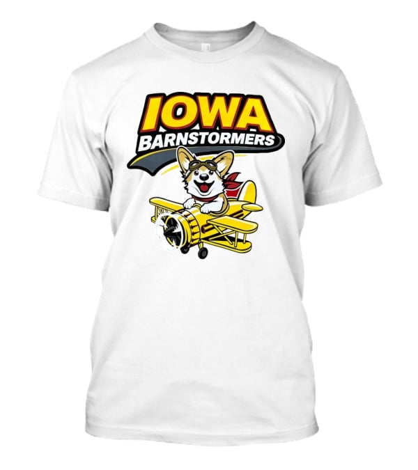 Iowa Barnstormers Corgi Pilot Airplane T-Shirt
