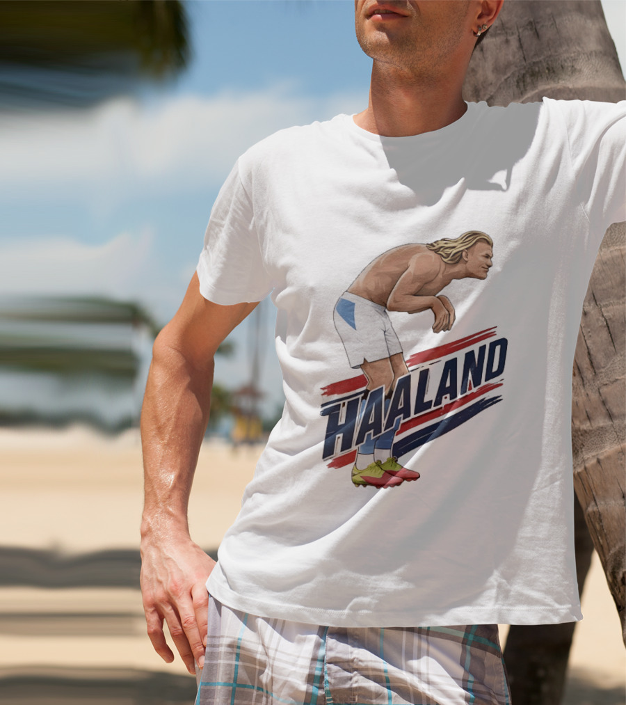 Haaland Taaland Meme Football Cartoon Player Pose T-Shirt