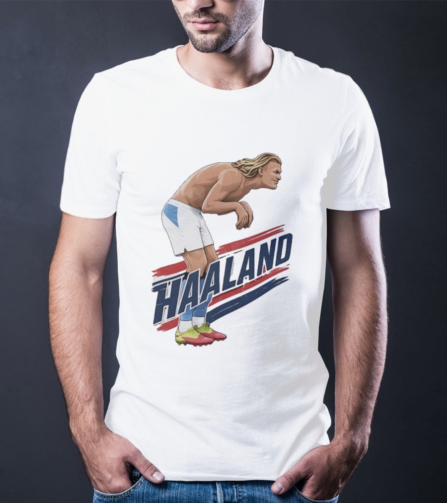 Haaland Taaland Meme Football Cartoon Player Pose T-Shirt
