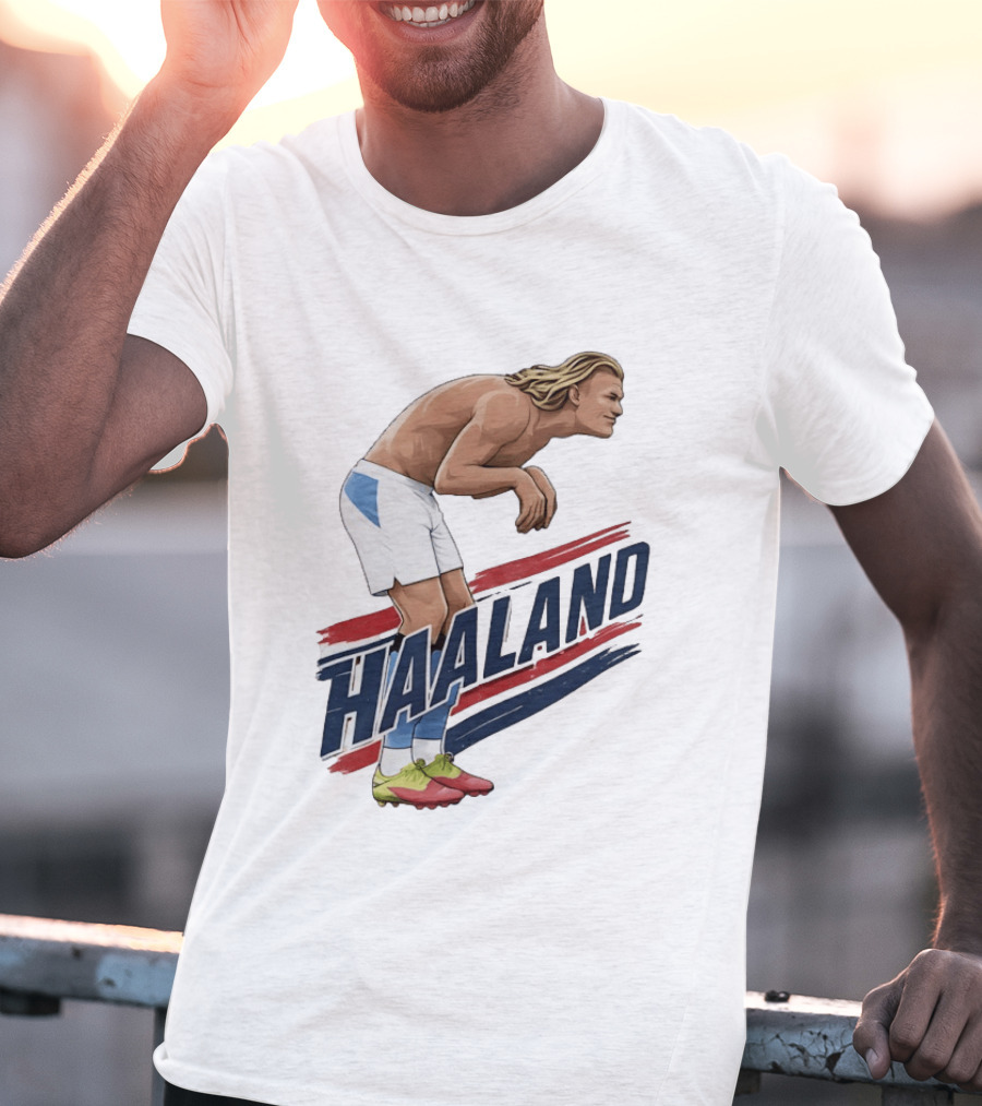 Haaland Taaland Meme Football Cartoon Player Pose T-Shirt