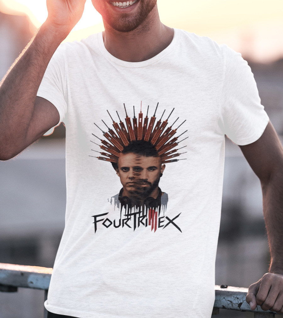 Fourtriex DJ Electronic Music Urban Skyline Fusion T-Shirt