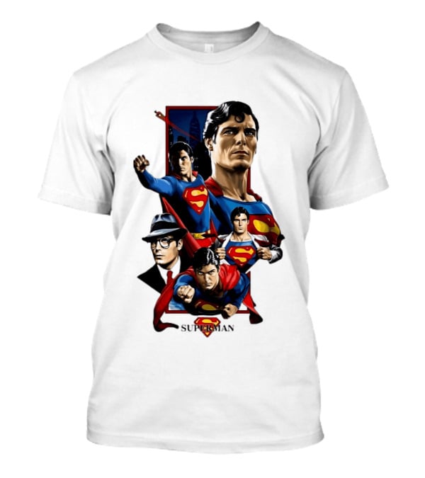 Superman Collage Classic Iconic Characters With S T-Shirt