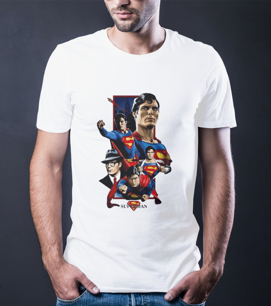 Superman Collage Classic Iconic Characters With S T-Shirt