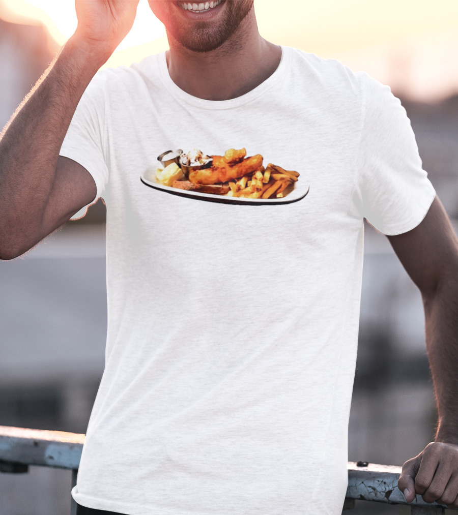 The Fish Fry Crispy Fish With Fries And Tartar Sauce On Plate T-Shirt