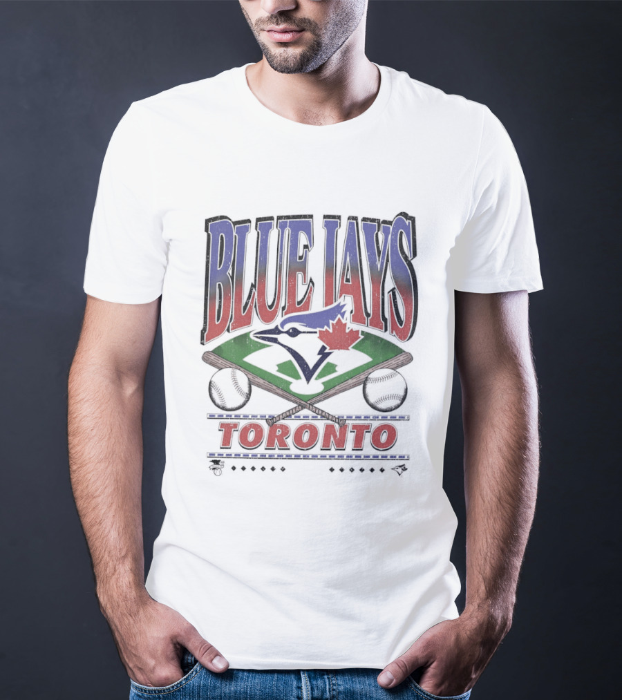 Toronto Blue Jays Baseball Team Emblem Field Motif T-Shirt