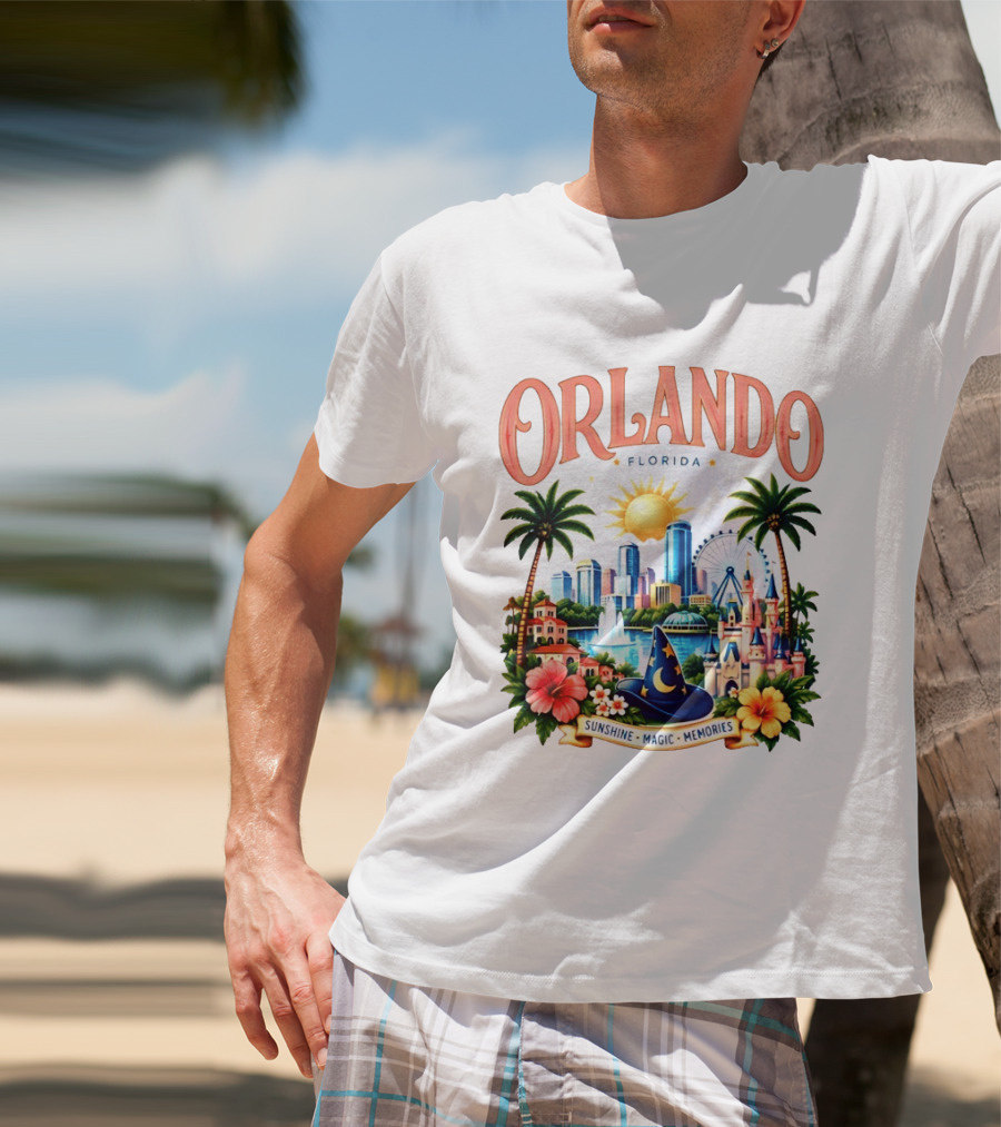 Orlando Florida Sunshine Magic Memories Skyline Adventure T-Shirt