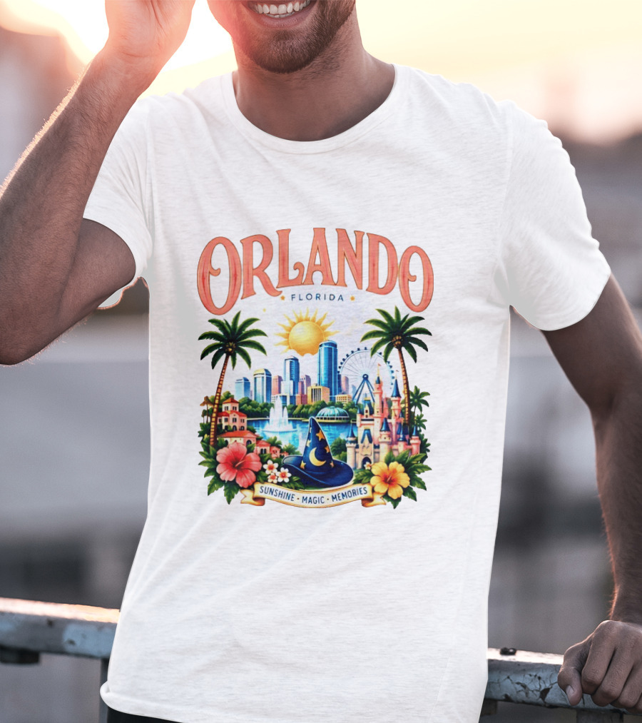 Orlando Florida Sunshine Magic Memories Skyline Adventure T-Shirt
