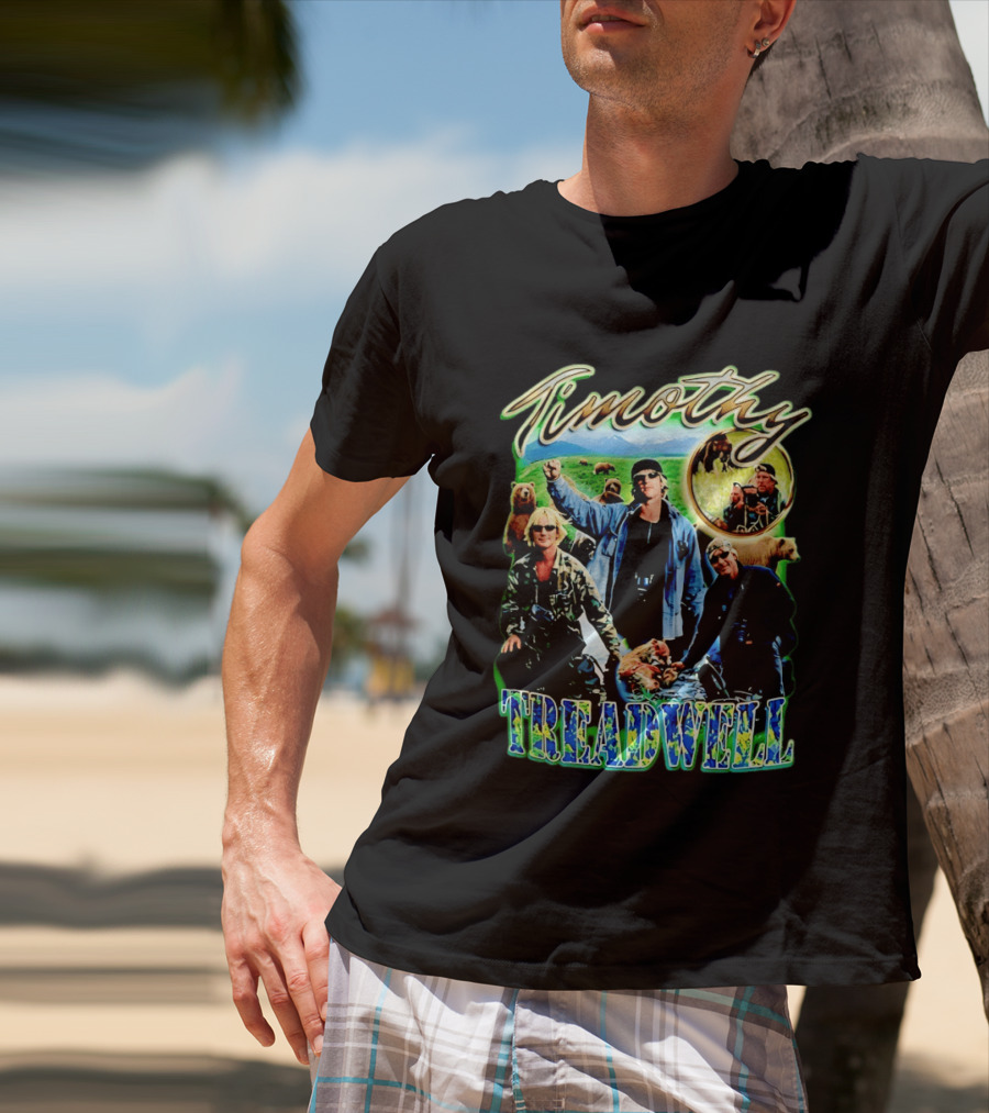 Timothy Treadwell Bear Wildlife Photography Collage T-Shirt