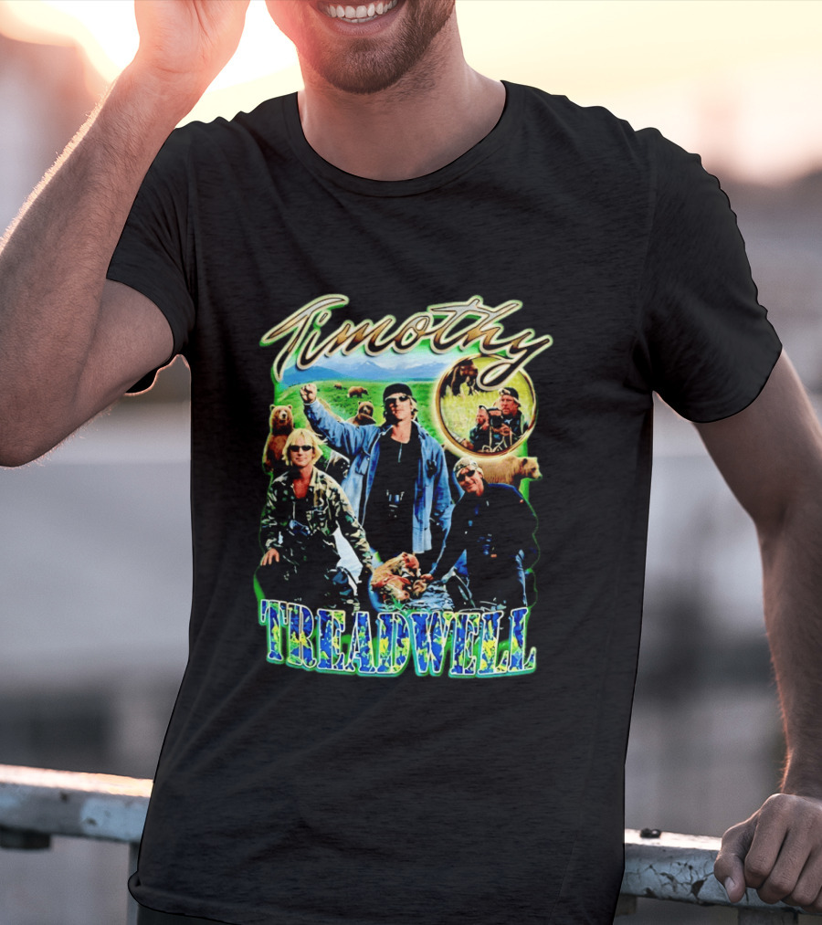 Timothy Treadwell Bear Wildlife Photography Collage T-Shirt