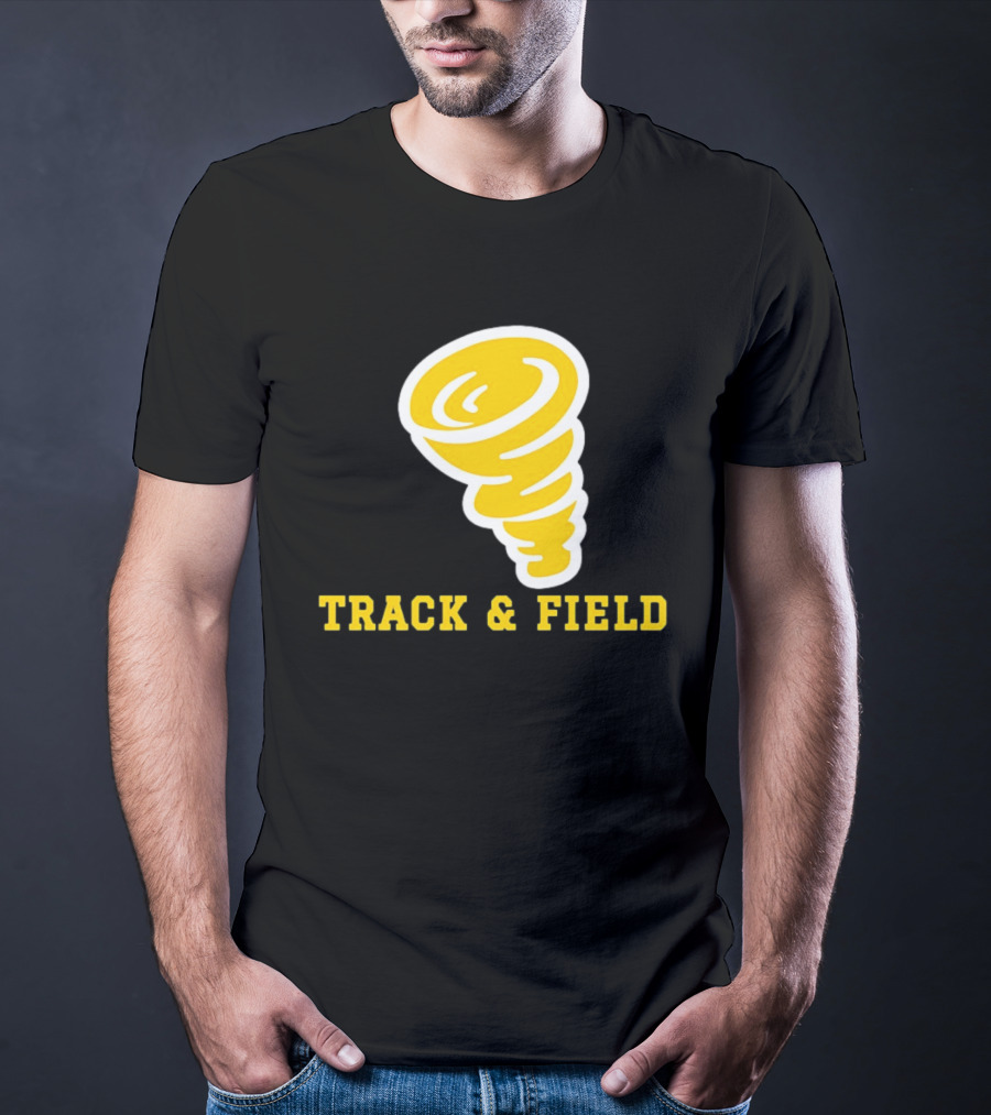 Tornado Track And Field Yellow Swirl Team Athletics T-Shirt