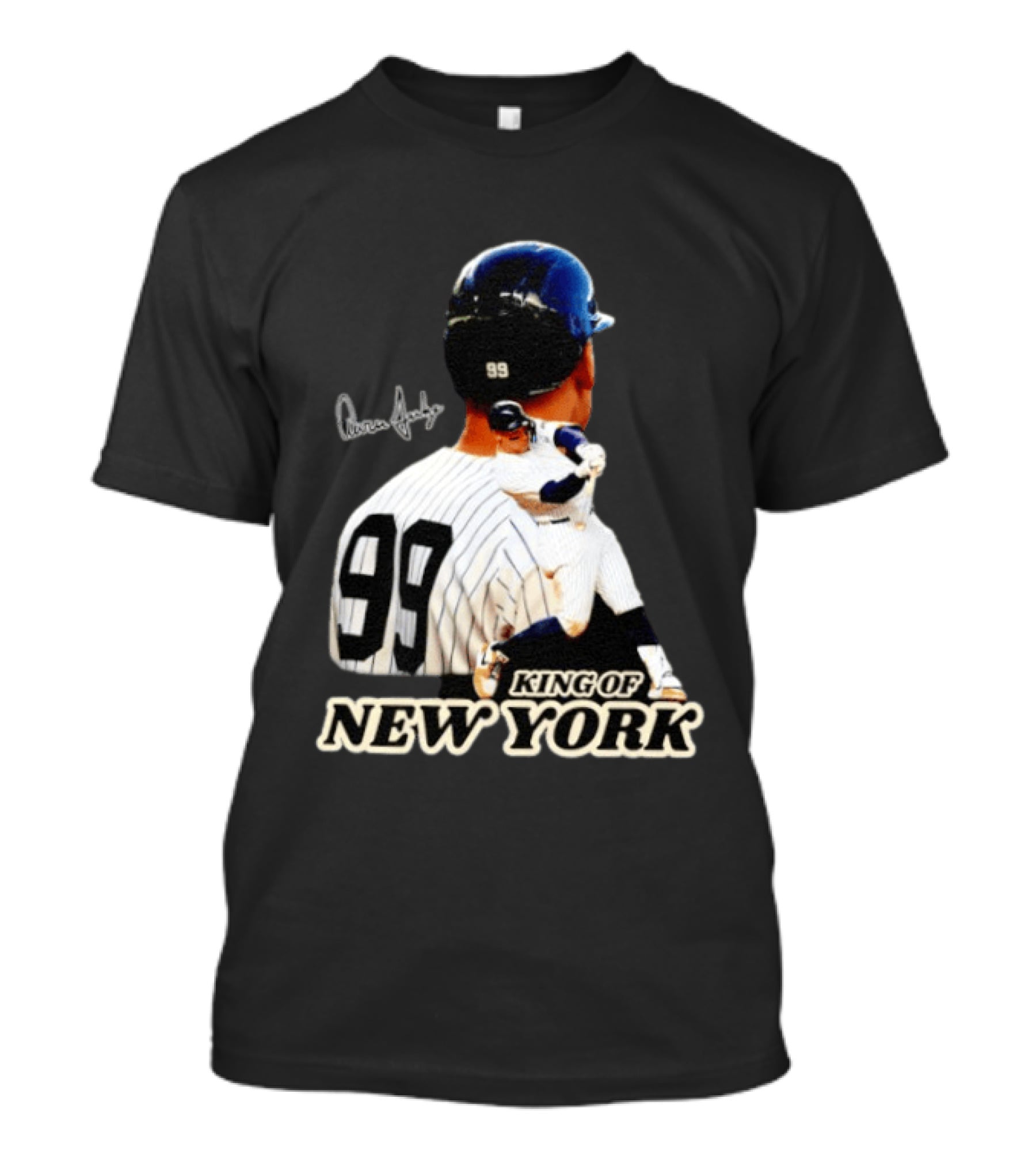 Aaron Judge 99 King Of New York Yankees Baseball Player Signed T-Shirt