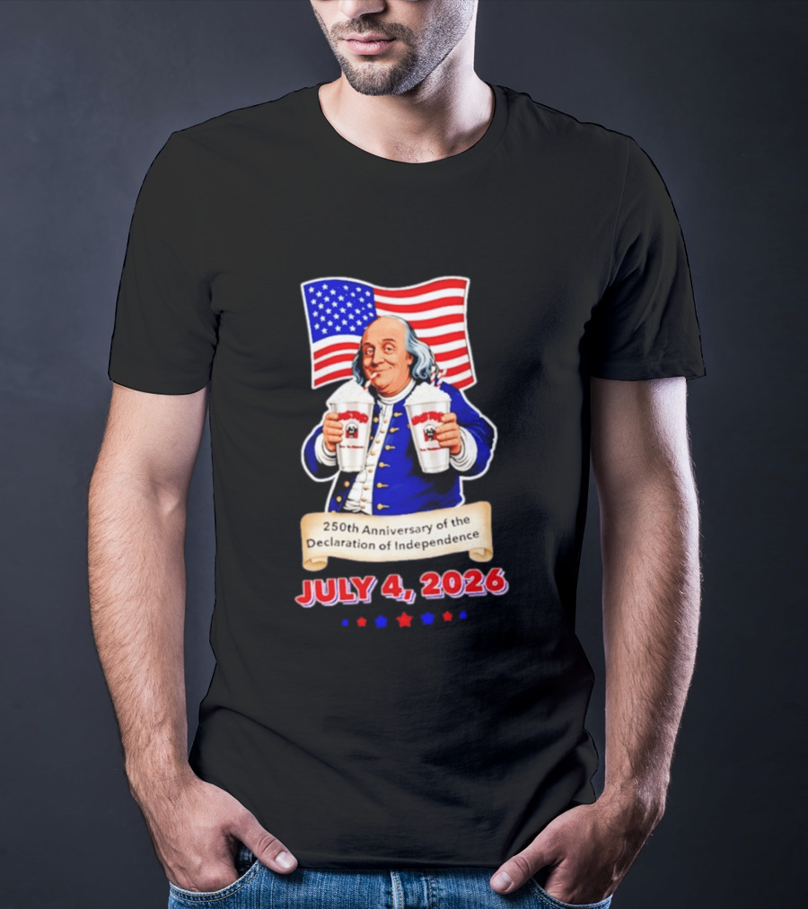 Benjamin Franklin July 4 2026 250th Anniversary Of The Declaration Of Independence T-Shirt