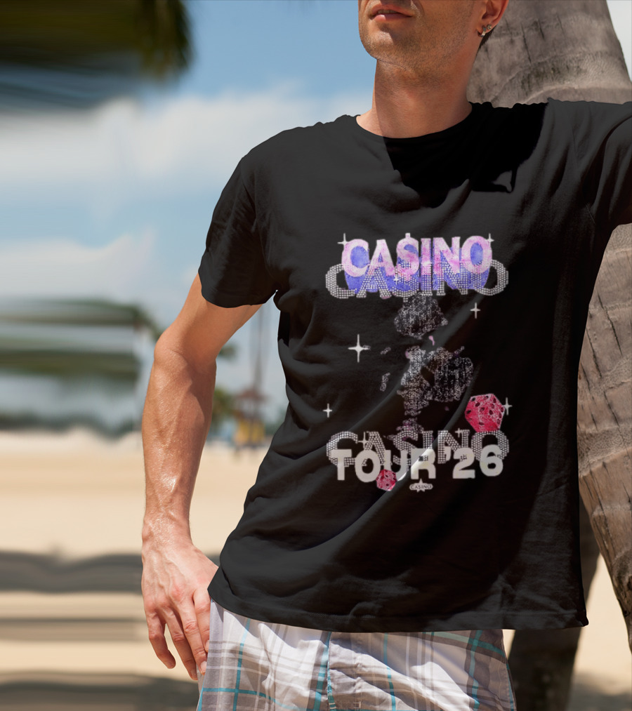 Casino Tour '26 Dice Gambling Las Vegas Sparkle Dice Stars T-Shirt