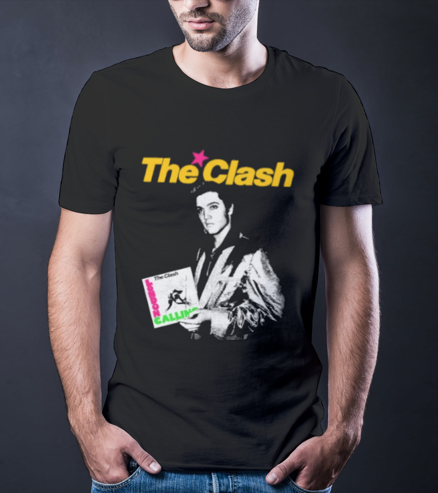 The Clash Elvis Presley London Calling Album Image T-Shirt