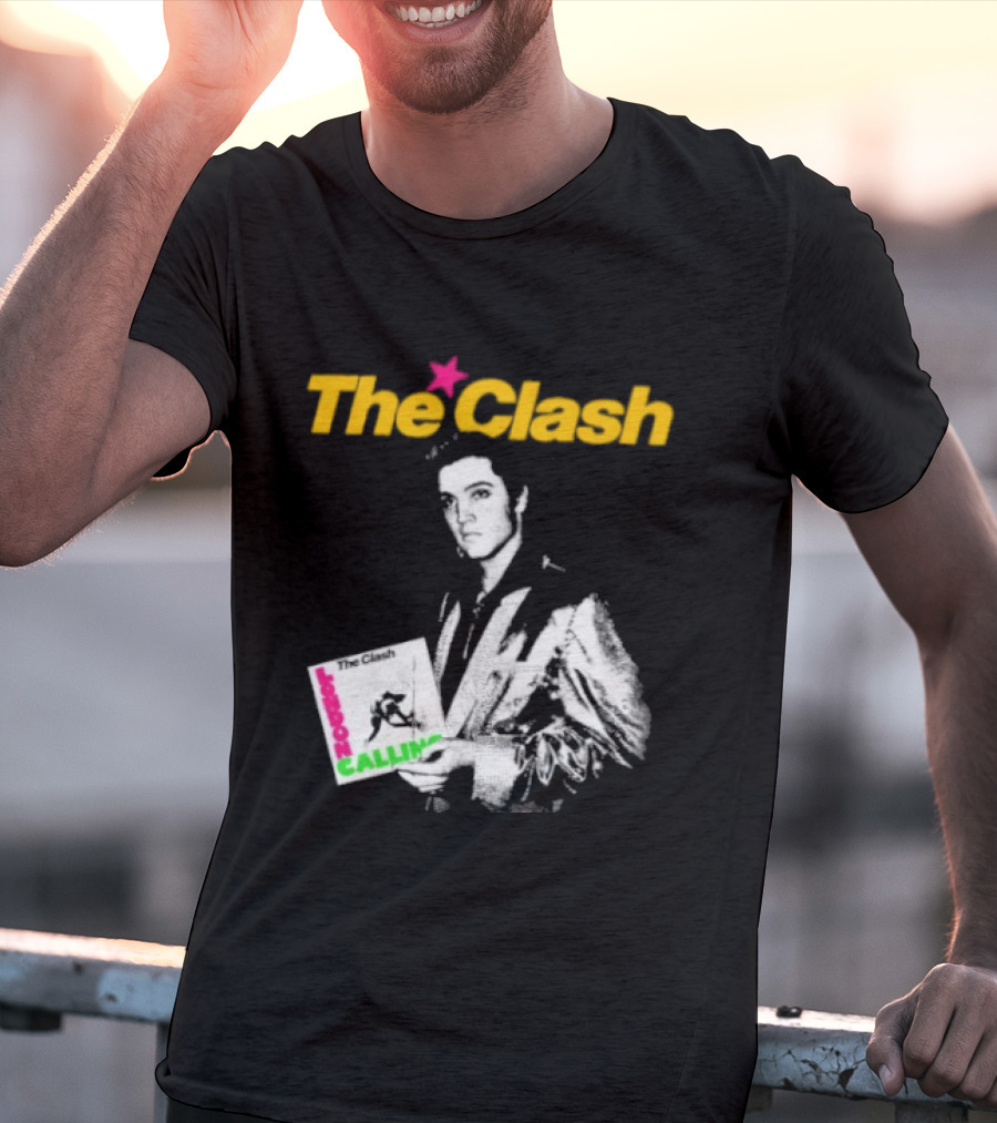 The Clash Elvis Presley London Calling Album Image T-Shirt