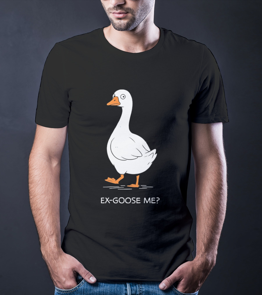 Ex Goose Me Goose Pun Cartoon Walking Goose T-Shirt