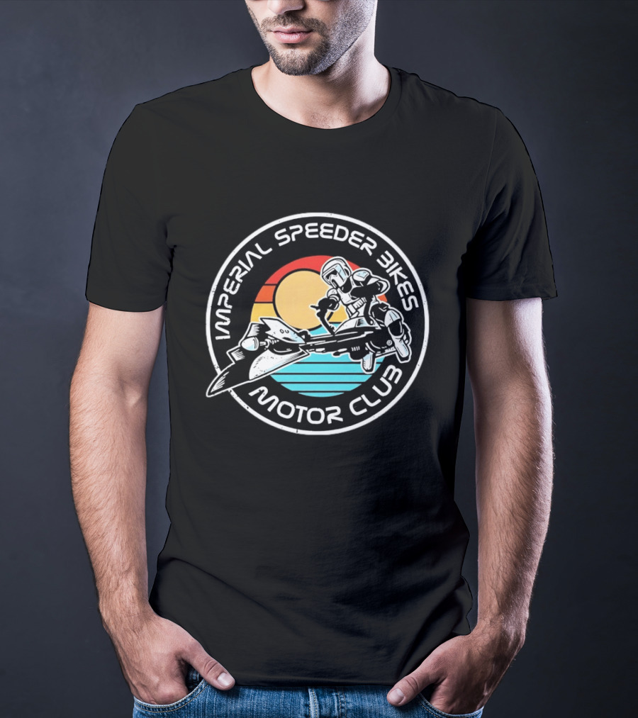 Imperial Speeder Bikes Motor Club Retro Sunset Circle T-Shirt
