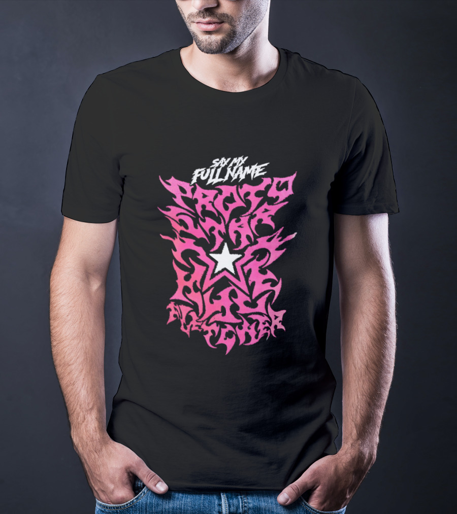Pretty Peter Avalon Say My Full Name Star Pink Text AEW T-Shirt