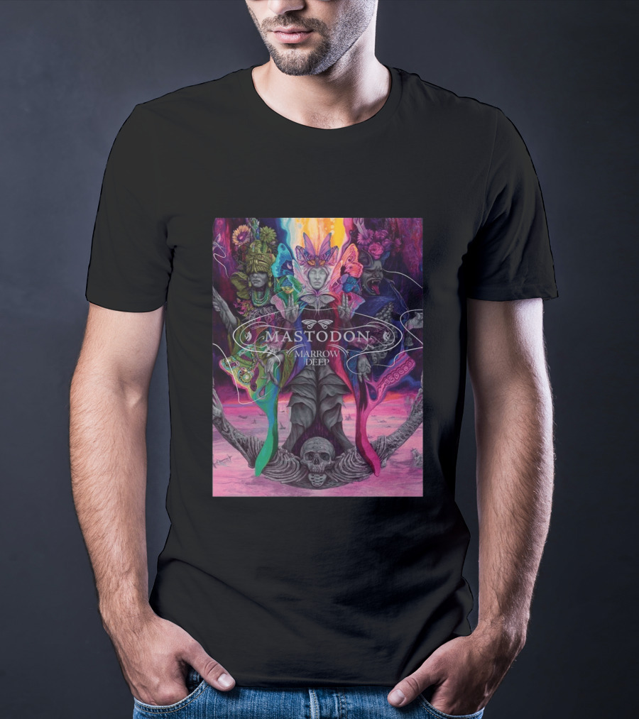 Mastodon Marrow Deep Psychedelic Album Art With Skull And Figures T-Shirt