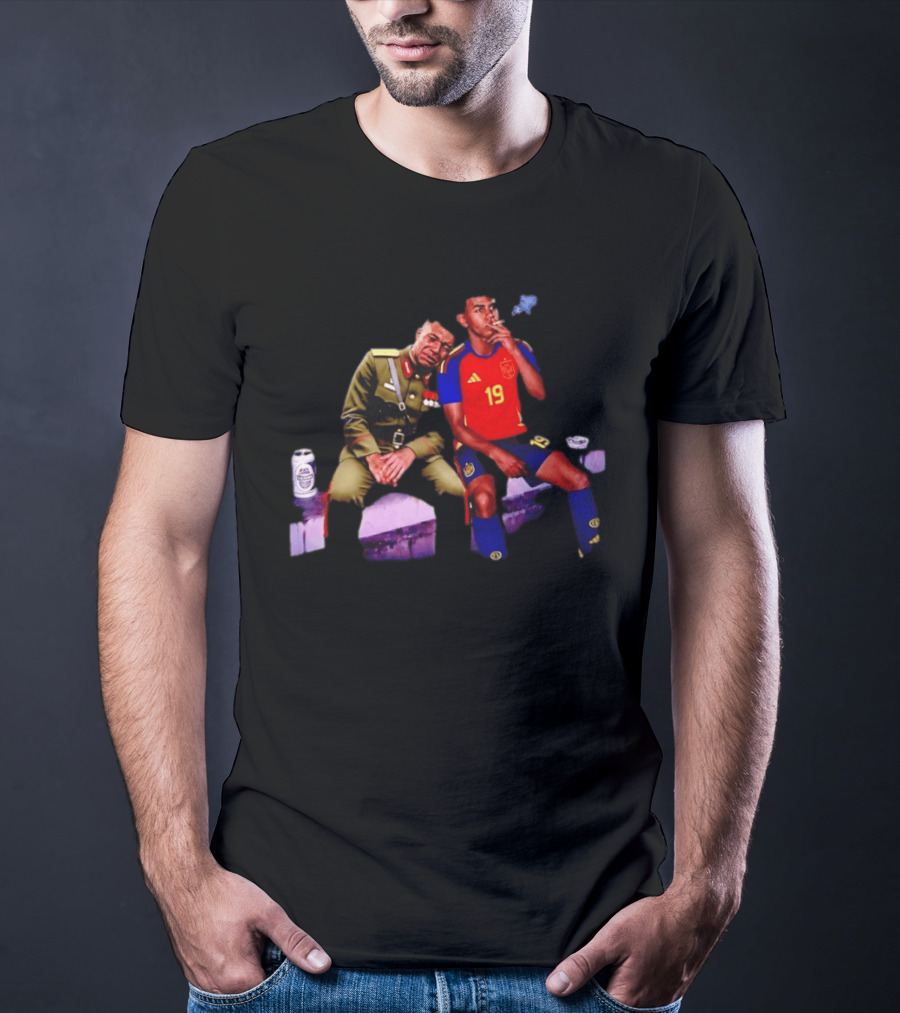 Mbappe And Yamal Drink Beer And Smoking 2026 Meme With Soccer Jerseys T-Shirt