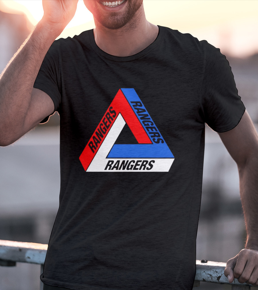 Rangers Penrose Triangle Optical Illusion Sports T-Shirt