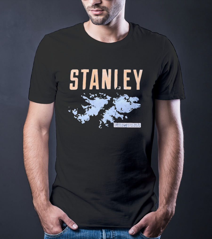 Stanley Falkland Islands Vulcan 607 May 82 Coordinates Operation Black Buck T-Shirt