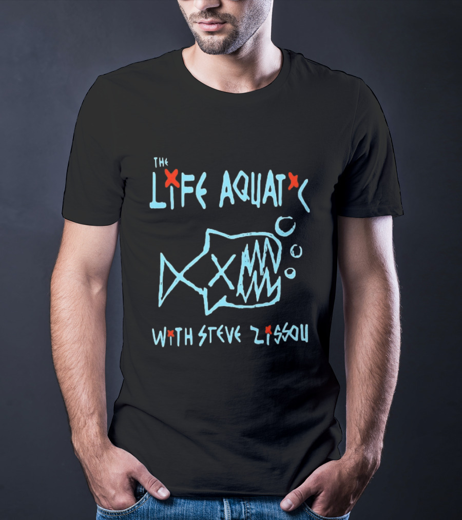The Life Aquatic Wes Anderson Film Steve Zissou Art Shark Drawing T-Shirt