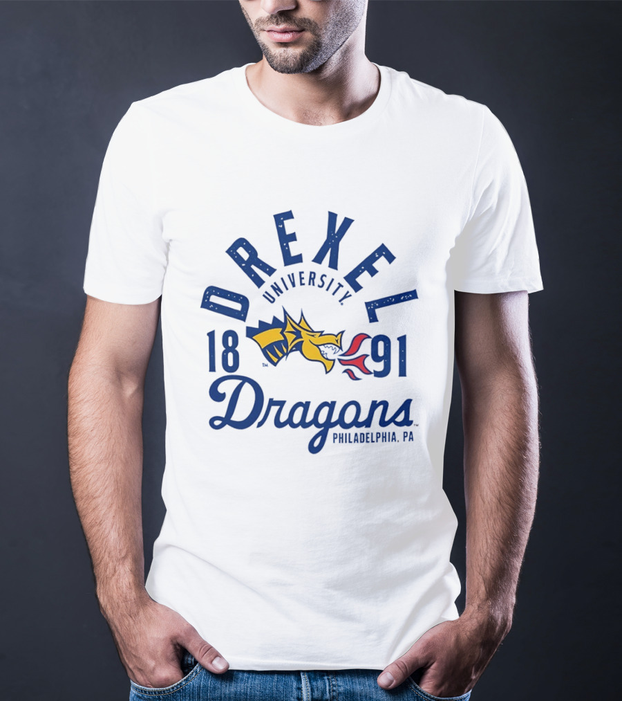 Drexel University Dragons 1891 Philadelphia PA Yellow And Red Dragon T-Shirt