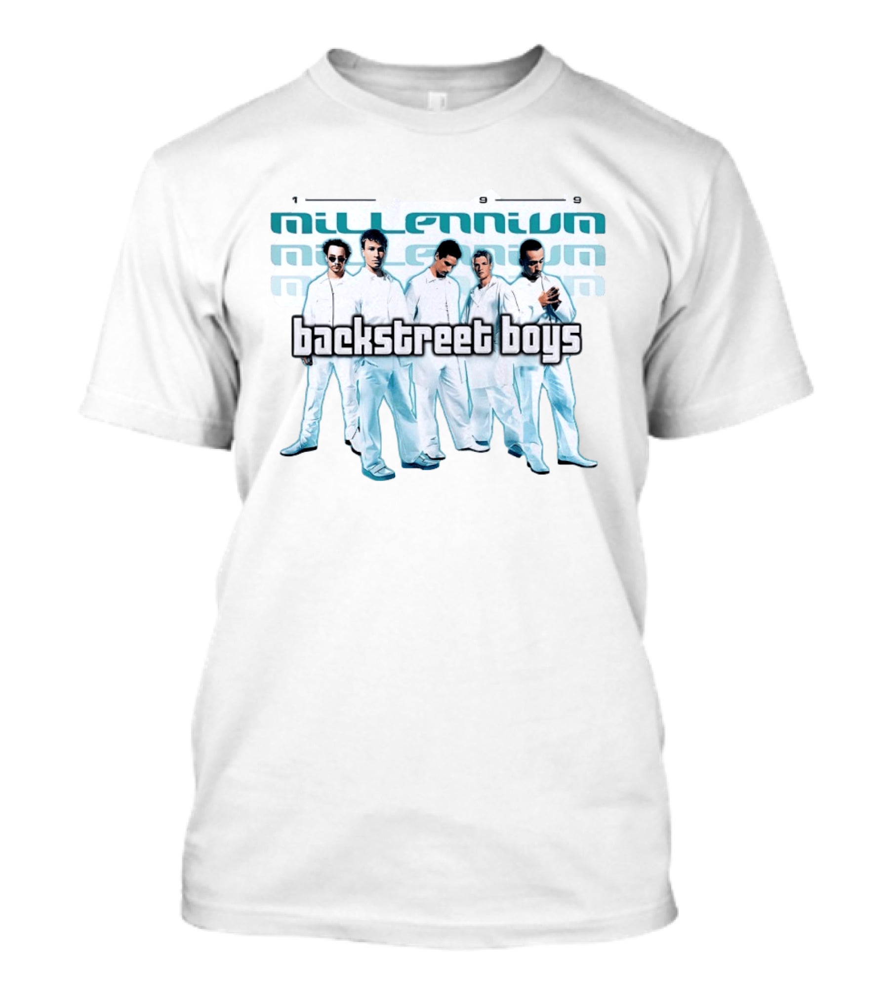 Backstreet Boys Millennium 1999 Album Cover Art Iconic Group Photo White Outfits T-Shirt