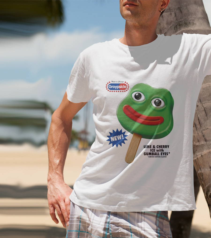 Groypsicle Lime And Cherry Ice With Gumball Eyes Limited Edition Made In Chicago T-Shirt