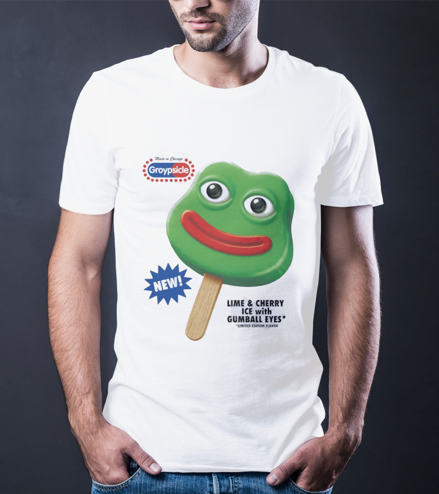 Groypsicle Lime And Cherry Ice With Gumball Eyes Limited Edition Made In Chicago T-Shirt