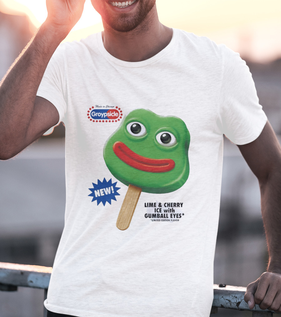 Groypsicle Lime And Cherry Ice With Gumball Eyes Limited Edition Made In Chicago T-Shirt