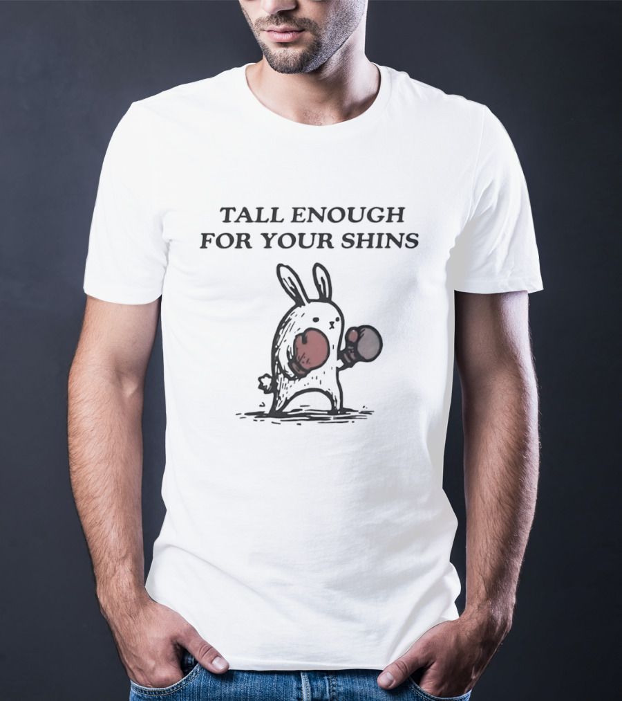 Boxing Bunny Tall Enough For Your Shins Red Gloves T-Shirt